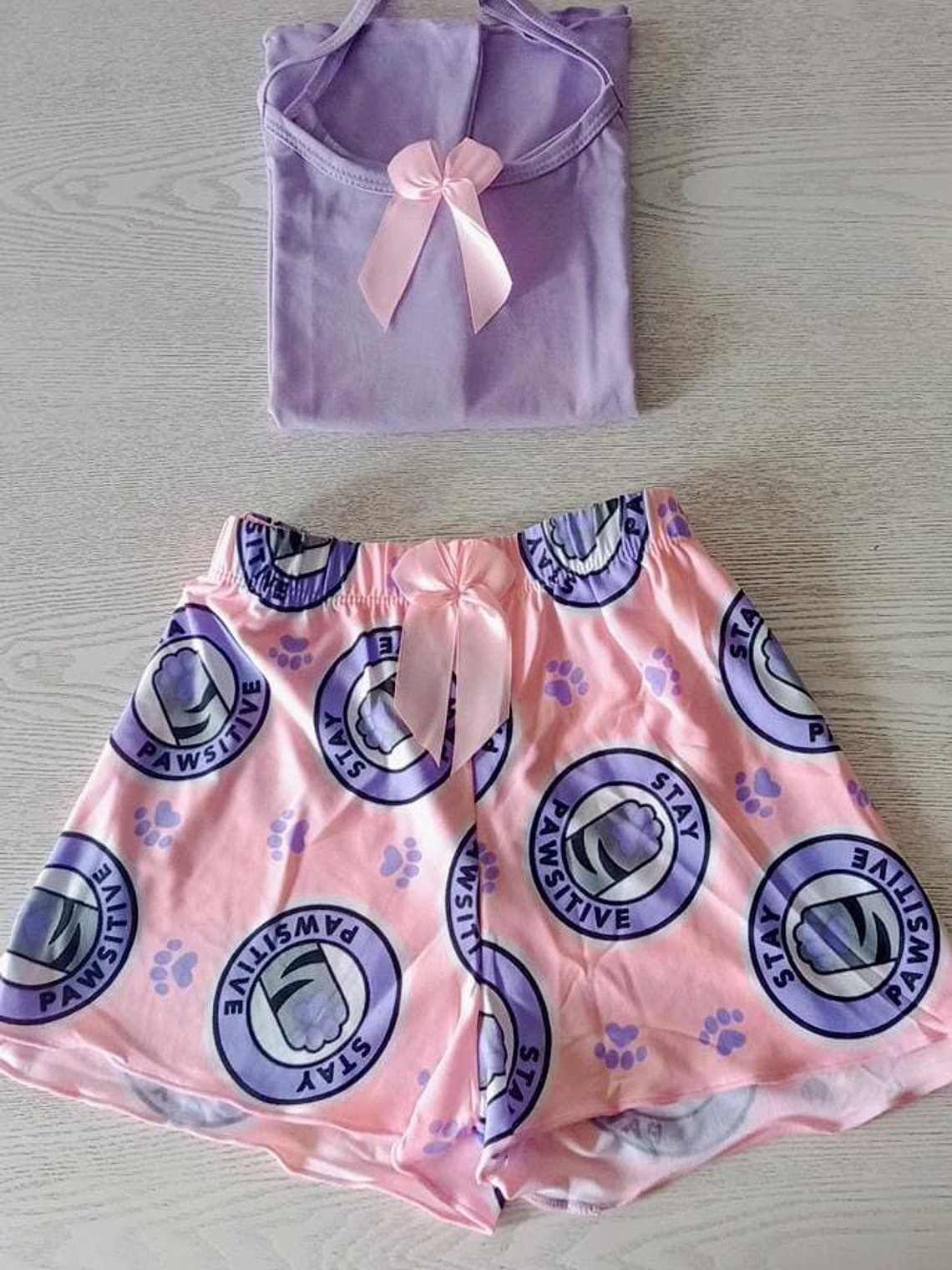 Pijama short lila  2
