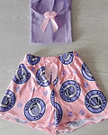 Pijama short lila 