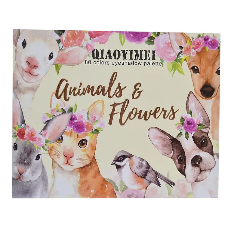 Paleta de Sombras Animals y Flowers 80 Tonos 