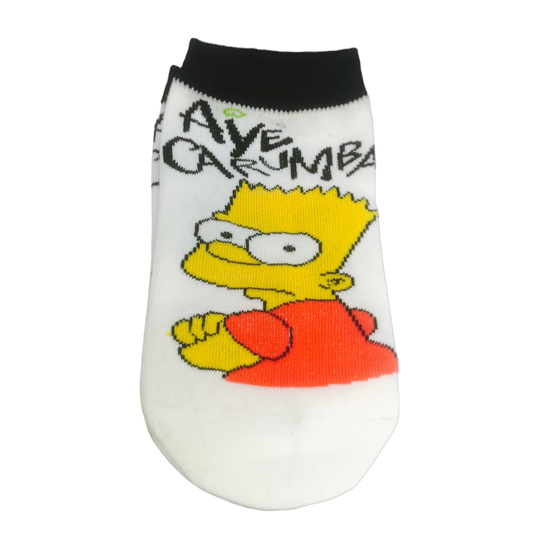 Medias Tobilleras Pequeñas Diseño Bart Simpson Fondo Blanco