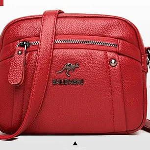 Bolso Rojo Con Dos Compartimientos Y Correa Ajustable
