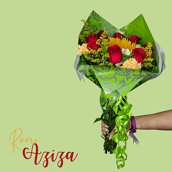 Bouquet De Girasol Con Rosas