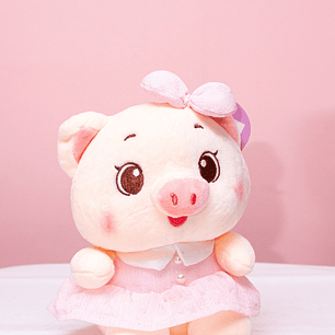 Peluche Cerdita Vestido Roso Pequeña