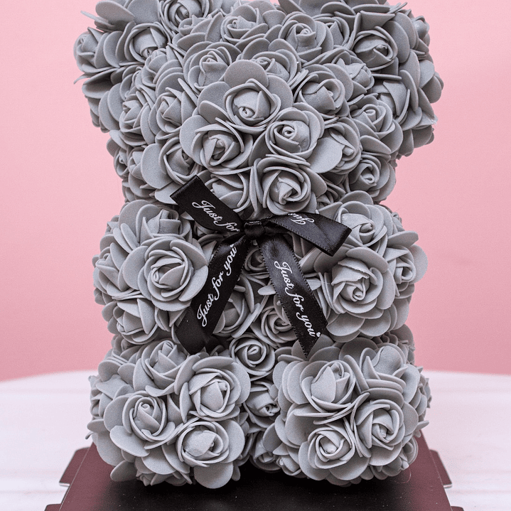Oso De Rosas Preservadas Gris 2