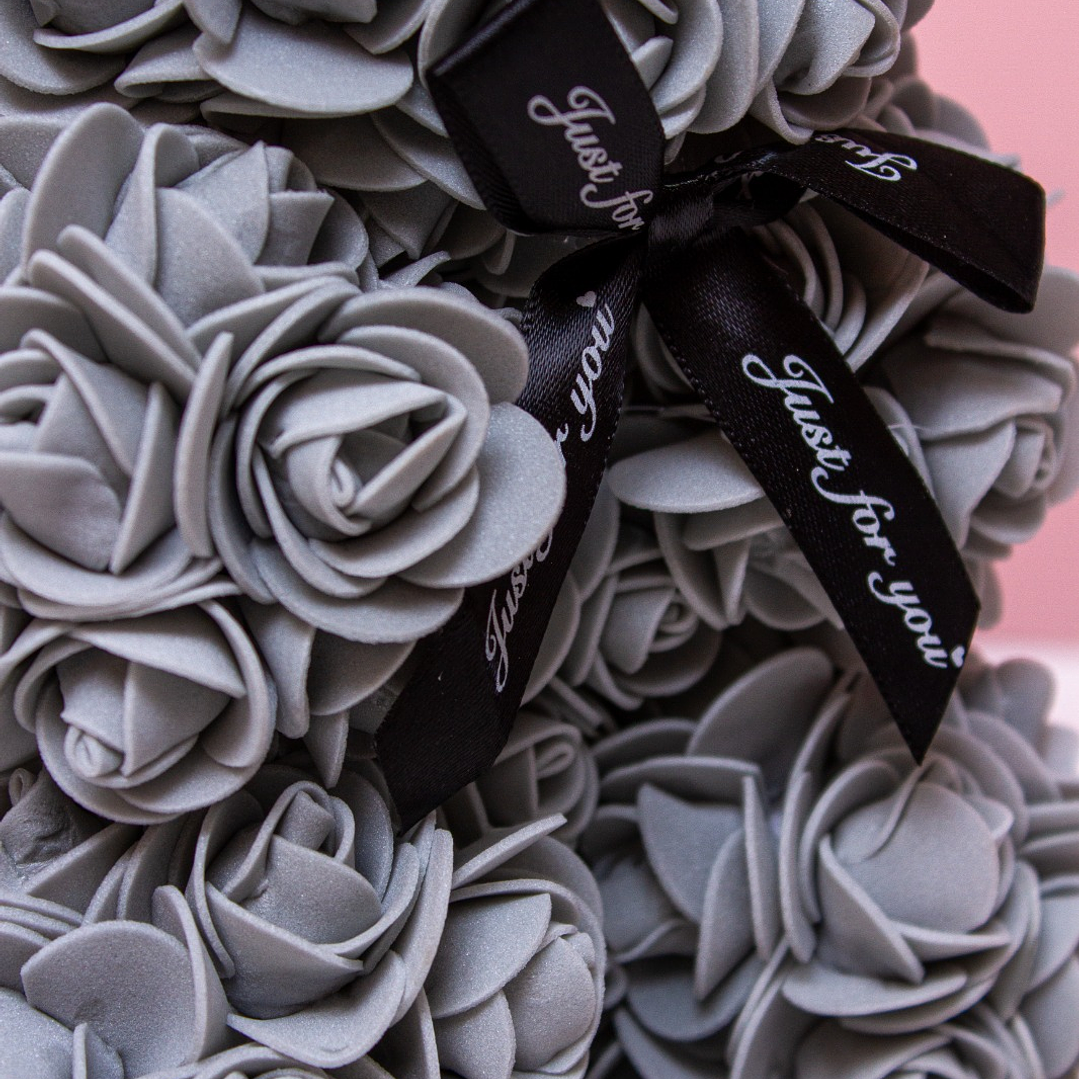 Oso De Rosas Preservadas Gris 3