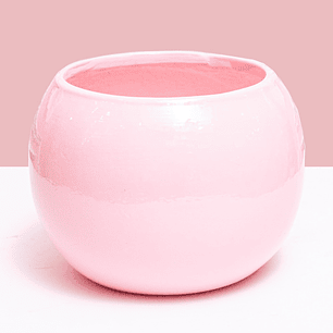 Matera Rosada Pequeña En Cerámica Redonda