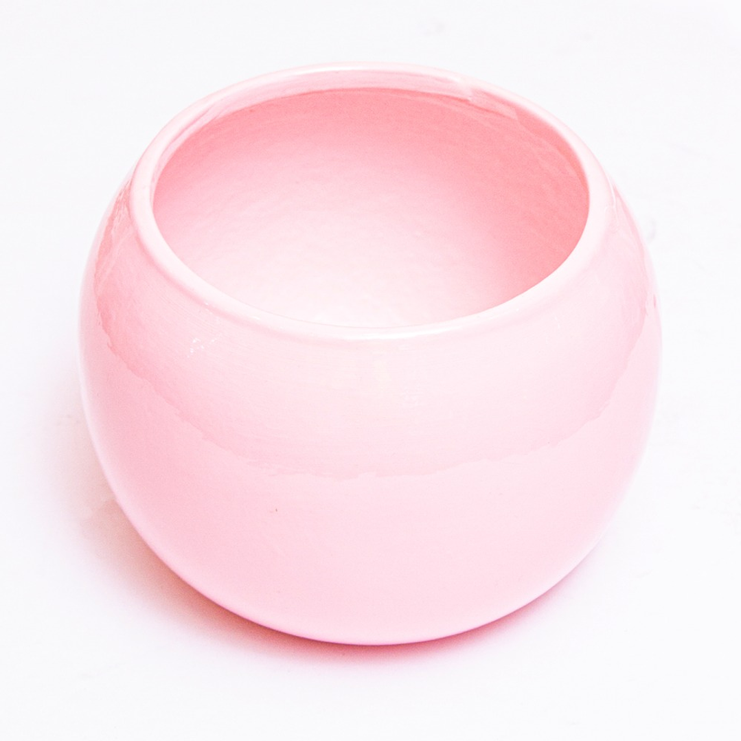 Matera Rosada Pequeña En Cerámica Redonda 2