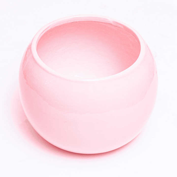 Matera Rosada Pequeña En Cerámica Redonda 2
