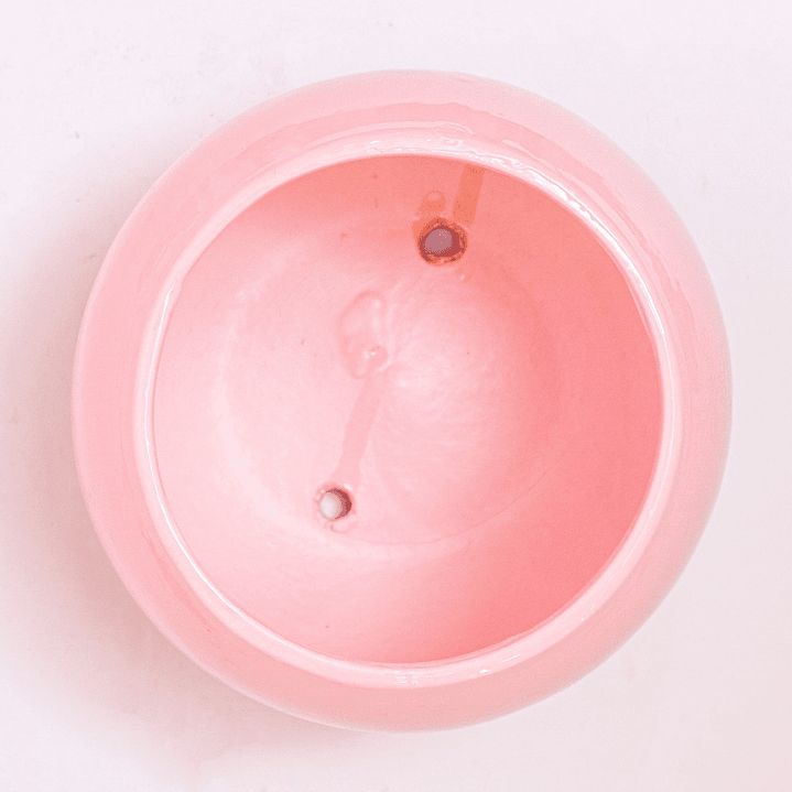 Matera Rosada Pequeña En Cerámica Redonda 3