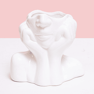 Matera En Cerámica Rostro Blanco