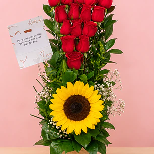 Arreglo Maison Rosas y Girasoles