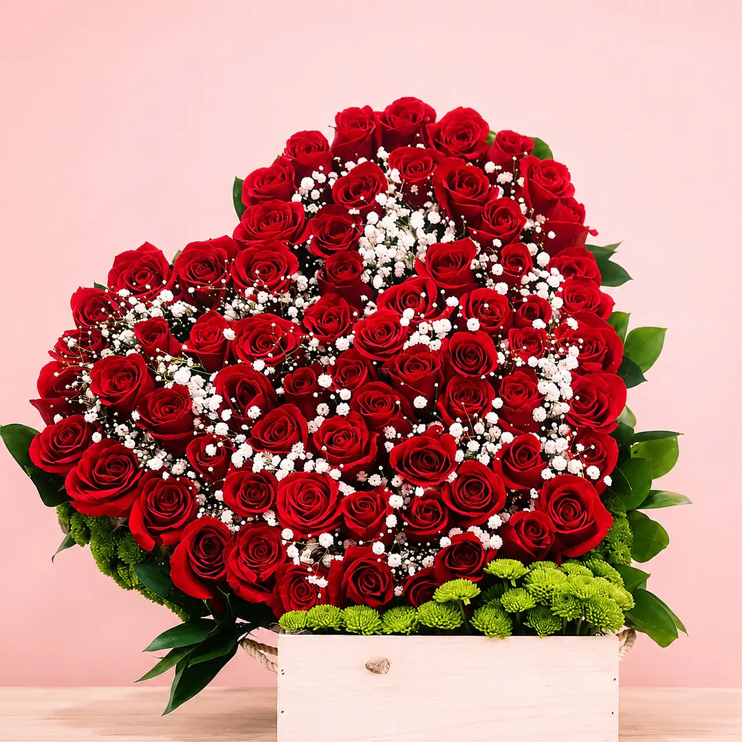 Arreglo Charlotte Rosas Corazón 1
