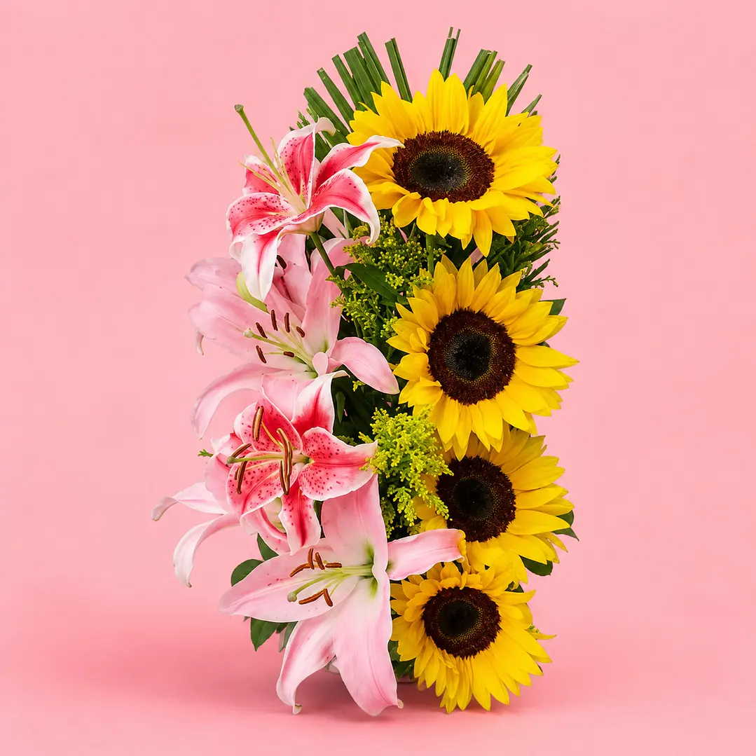 Arreglo Floral Eco Lirio Girasol 1