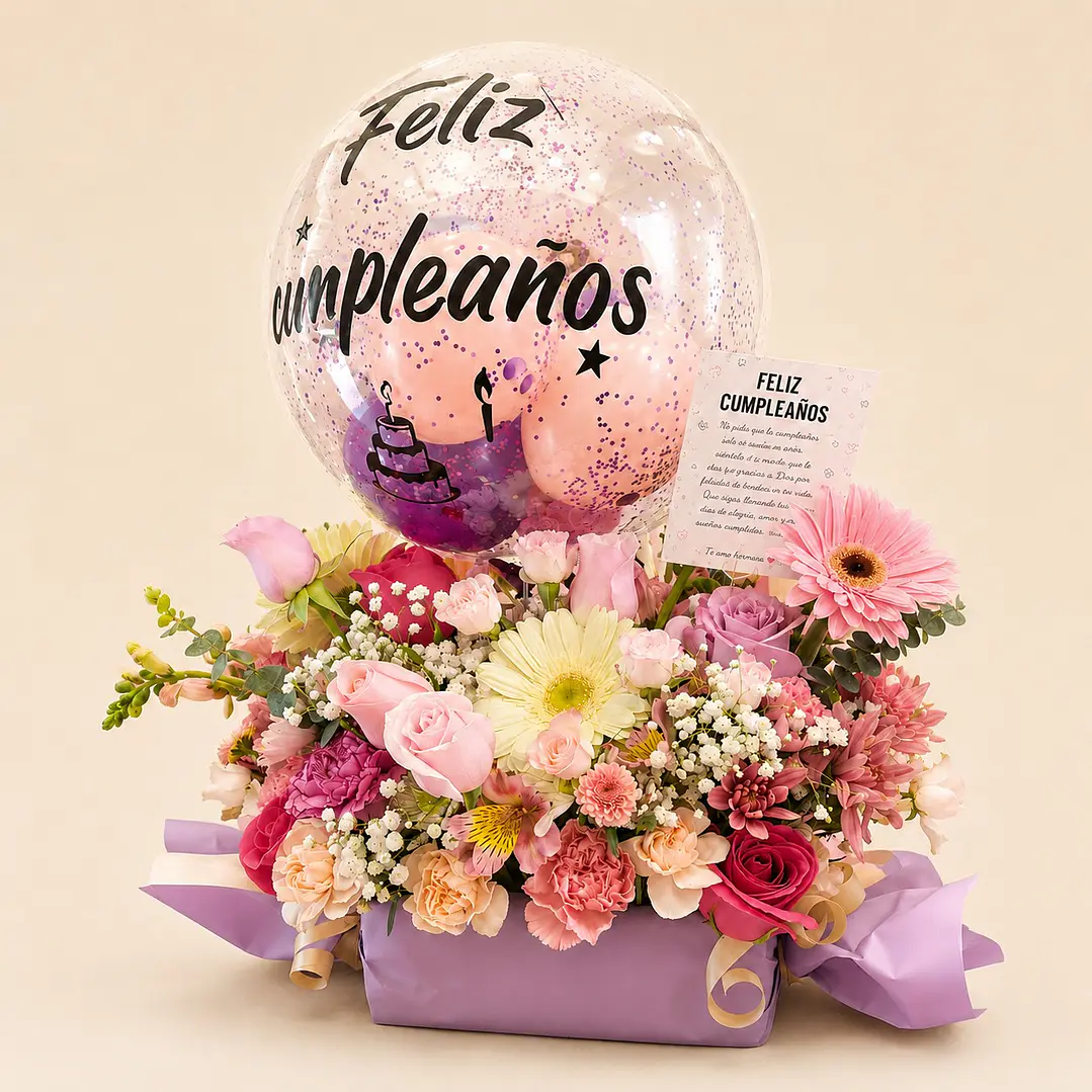 Arreglo Floral Candy Rosas Gerberas 1