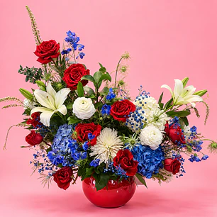 Arreglo Floral Celeste Lirios Rosas