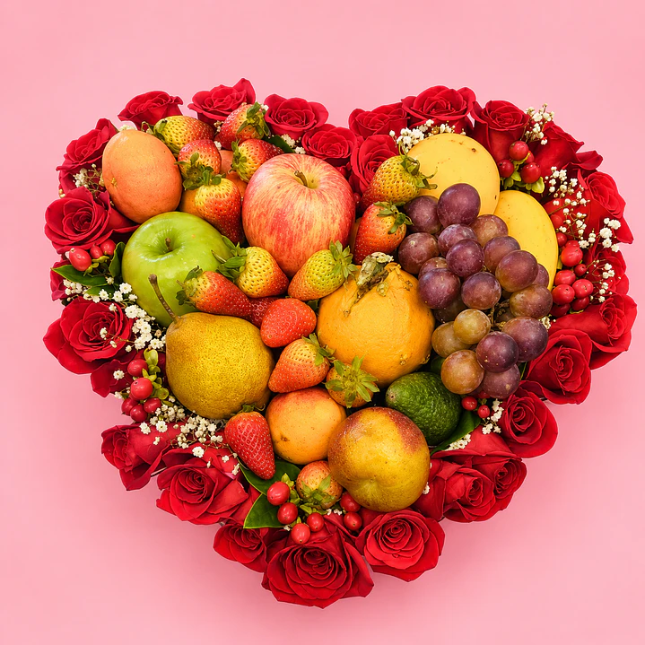 Arreglo Love Frutal Rosas 1