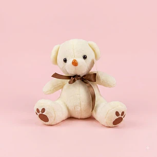 Peluche Osito Blanco Moño