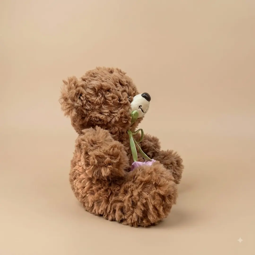 Peluche Osito Peludo Con Tulipanes 2