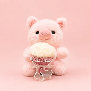 Peluche Cerdito Con Ramo