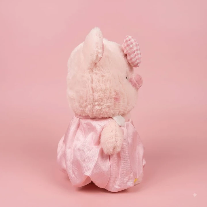Peluche Cerdita Vestido Rosa Llaves 2