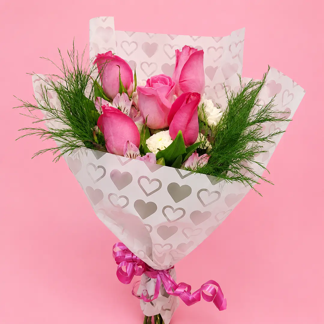 Bouquet Mini Rosas Fucsia 1