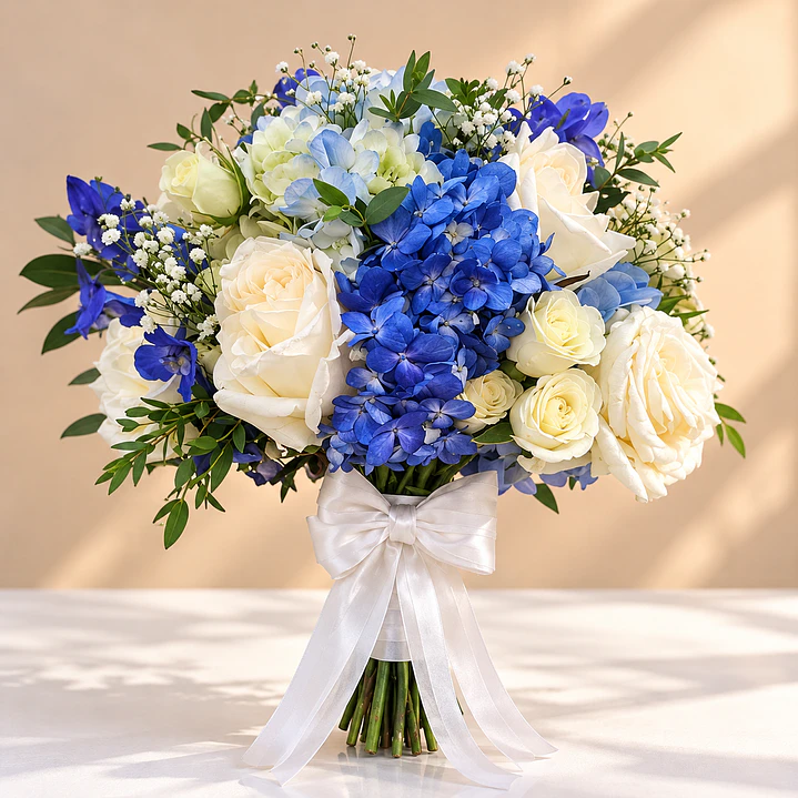 Ramo de Novia Cenicienta + Prendedor Floral para Novio 💙 3