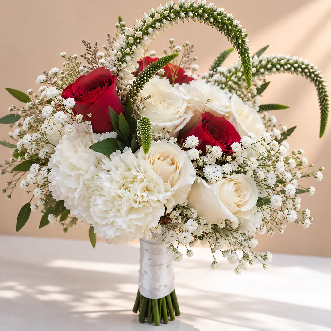 Ramo de Novia Bella y Bestia + Prendedor Floral para Novio  3