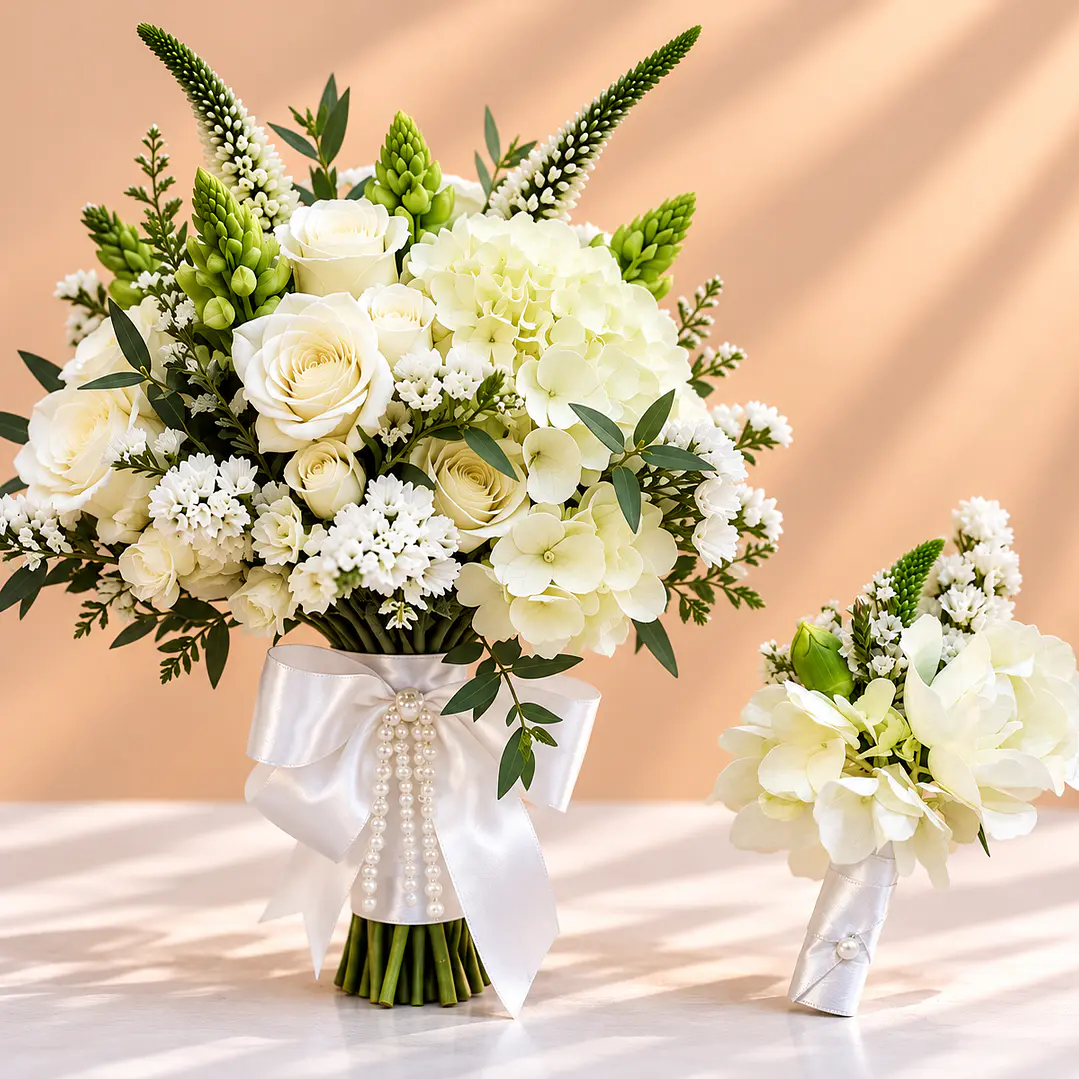 Ramo de Novia Tiana – Jardín Encantado + Prendedor Floral para Novio 1