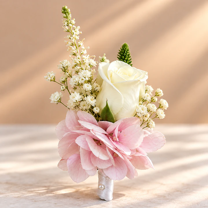 Ramo de Novia Aurora – Jardín de Ensueño + Prendedor para Novio 🌸 3