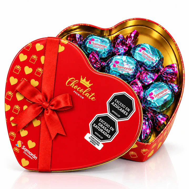 Chocolates Samorán en Caja de Corazón – Un Regalo para Enamorar ❤️🍫 1