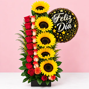 🌻❤️ Arreglo Floral Destellos de Felicidad