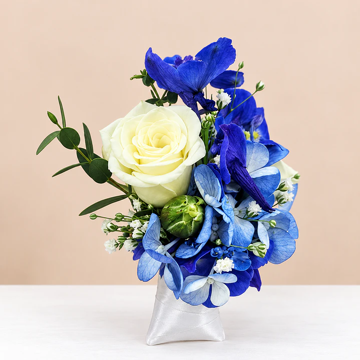 Ramo de Novia Cenicienta + Prendedor Floral para Novio 💙 3