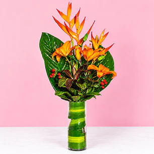 🌺🧡 Arreglo Floral Paraíso Tropical