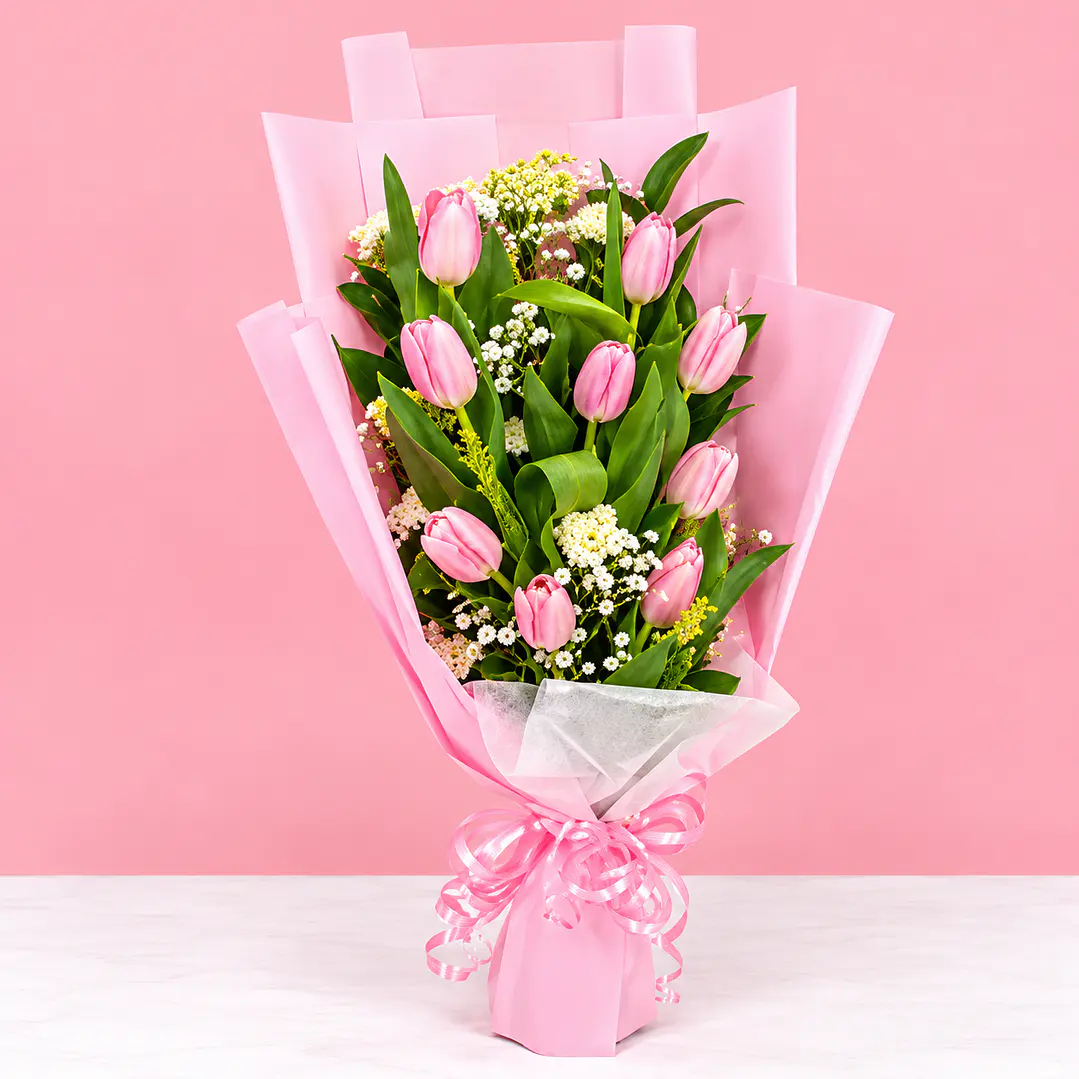 💐🩵 Ramo de Tulipanes Cielo de Cristal 2