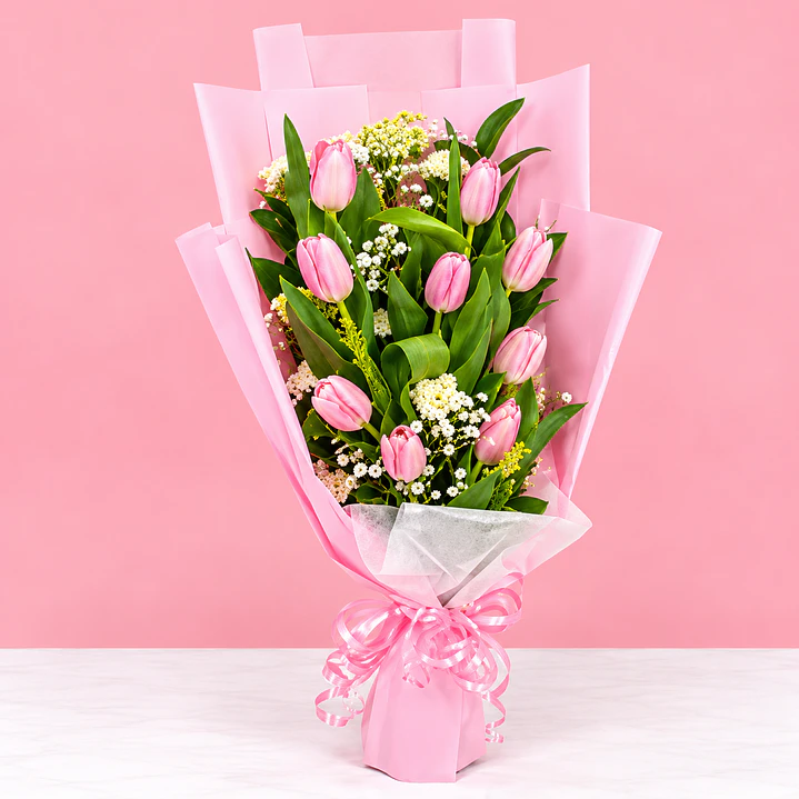 💐🩵 Ramo de Tulipanes Cielo de Cristal 2
