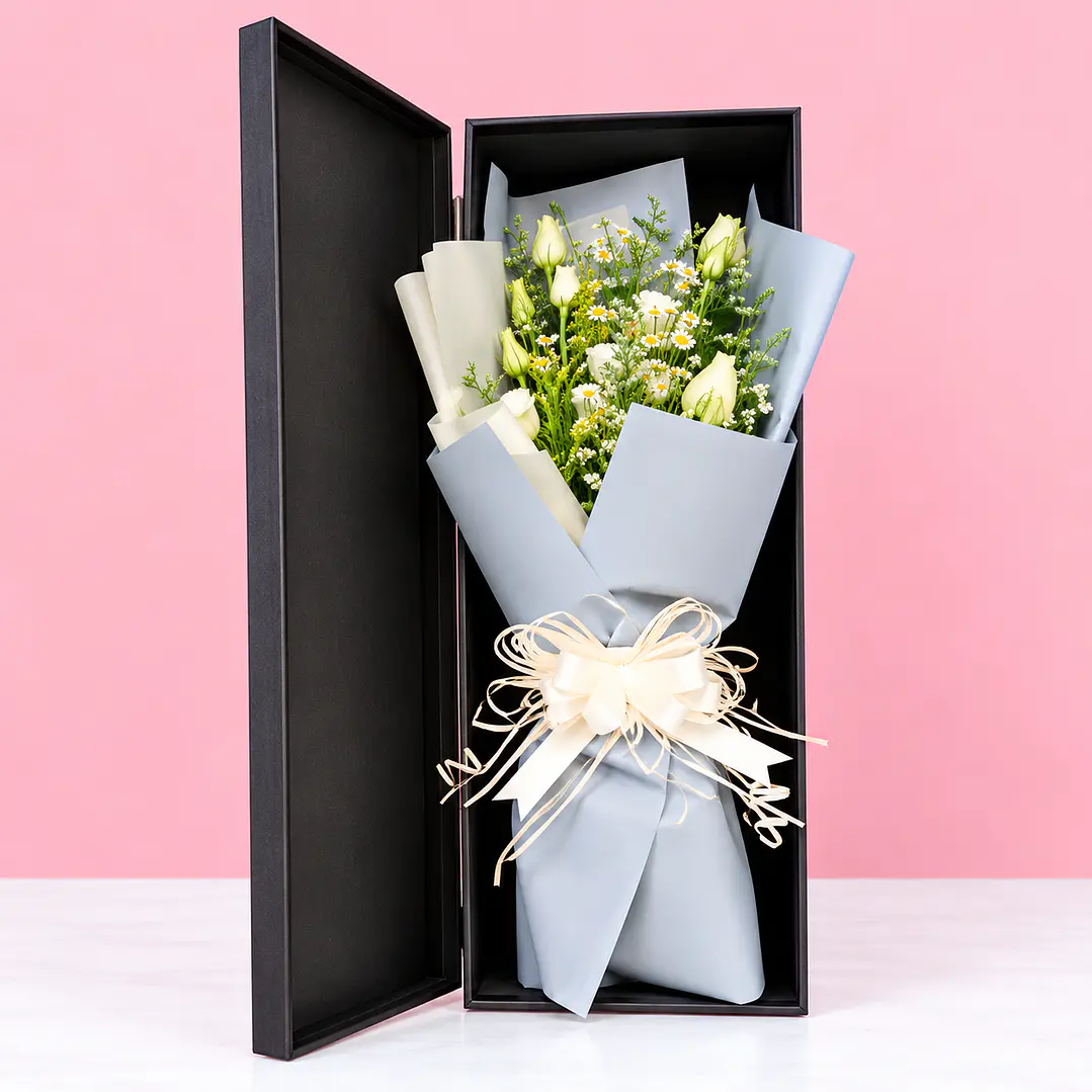 💐🩵 Ramo de Tulipanes Cielo de Cristal 3