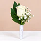 🤍👑 Ramo de Novia Blancanieves + Prendedor Floral para Novio - Miniatura 3
