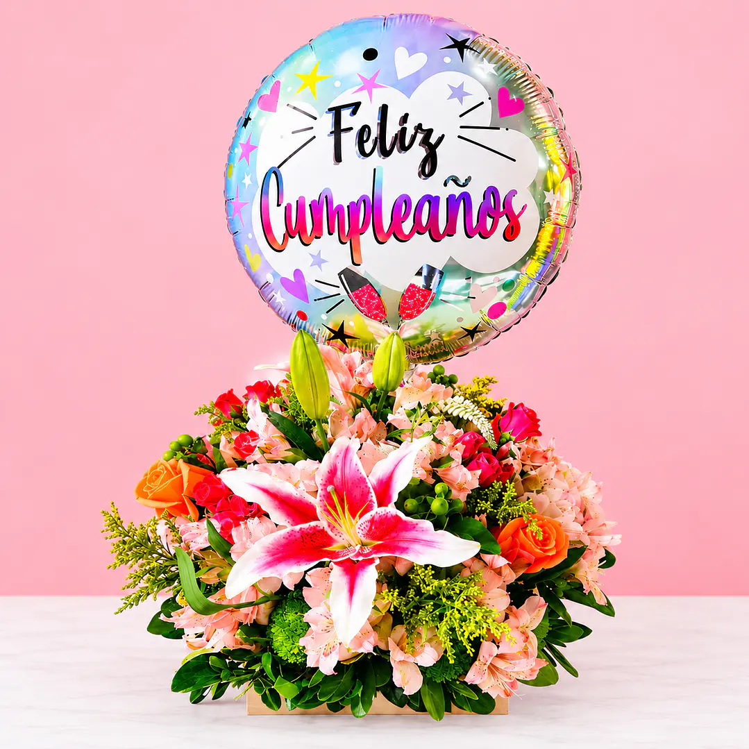 🌸🎈 Arreglo Floral Lluvia de Felicidad 1