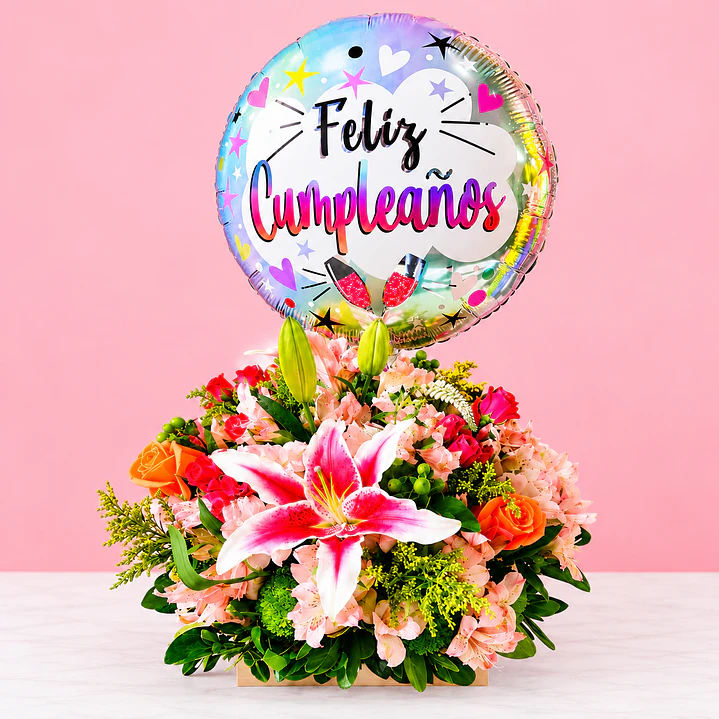 🌸🎈 Arreglo Floral Lluvia de Felicidad 1