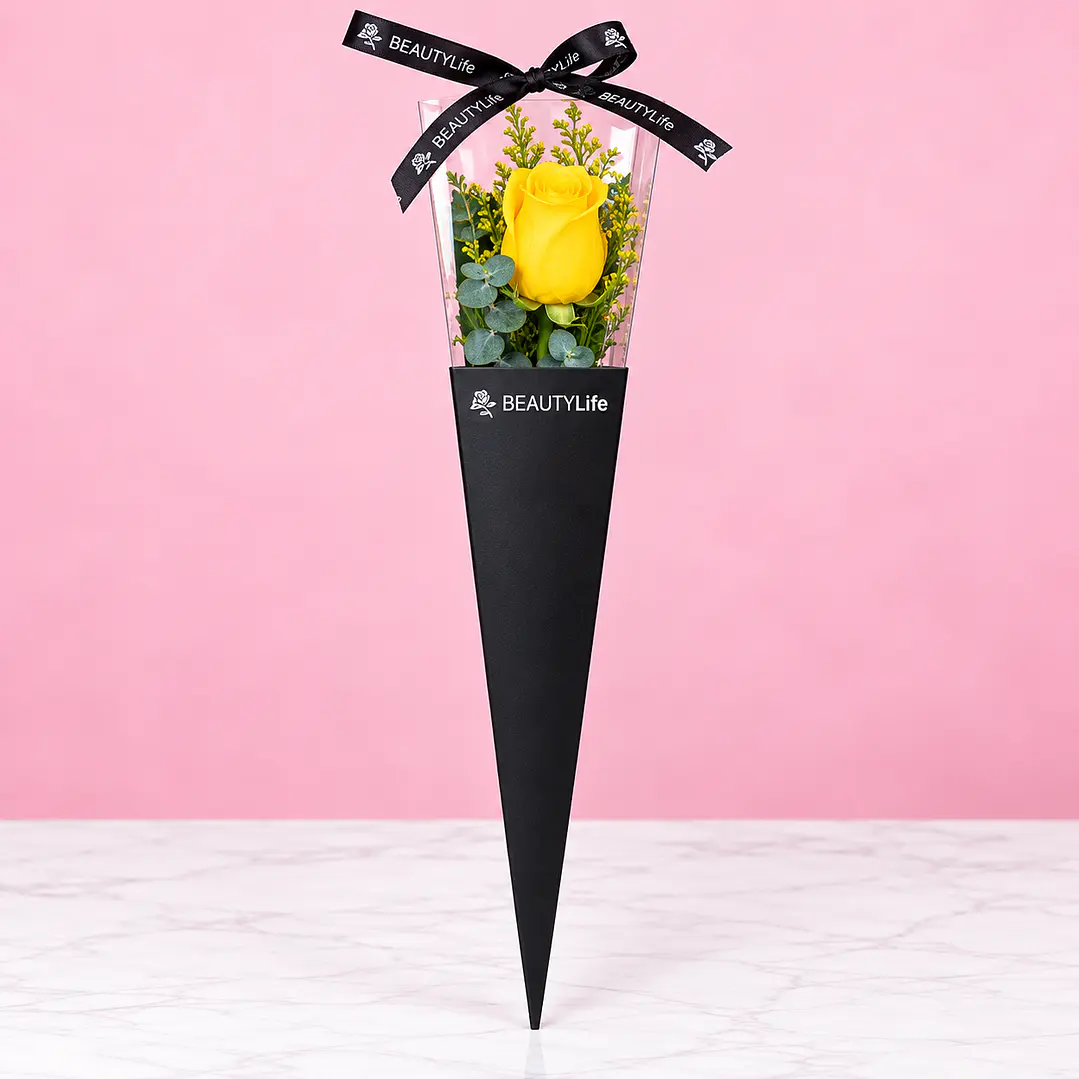 Rosa Artificial Destello Dorado 🌹💛 1