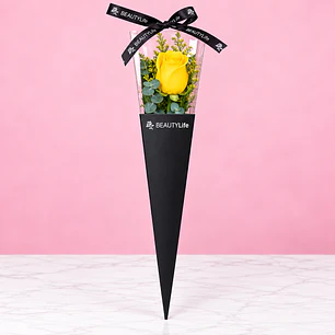 Rosa Artificial Destello Dorado 🌹💛