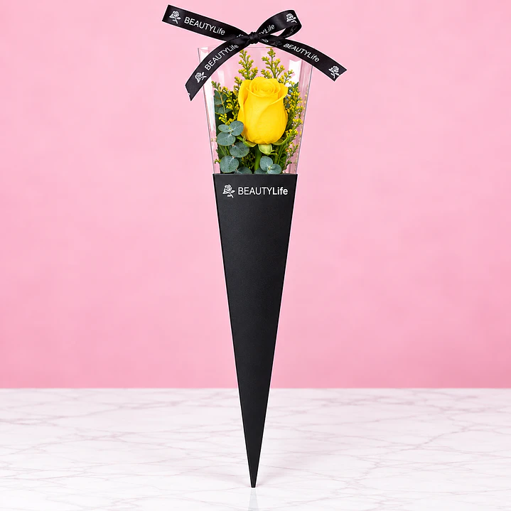 Rosa Artificial Destello Dorado 🌹💛 1