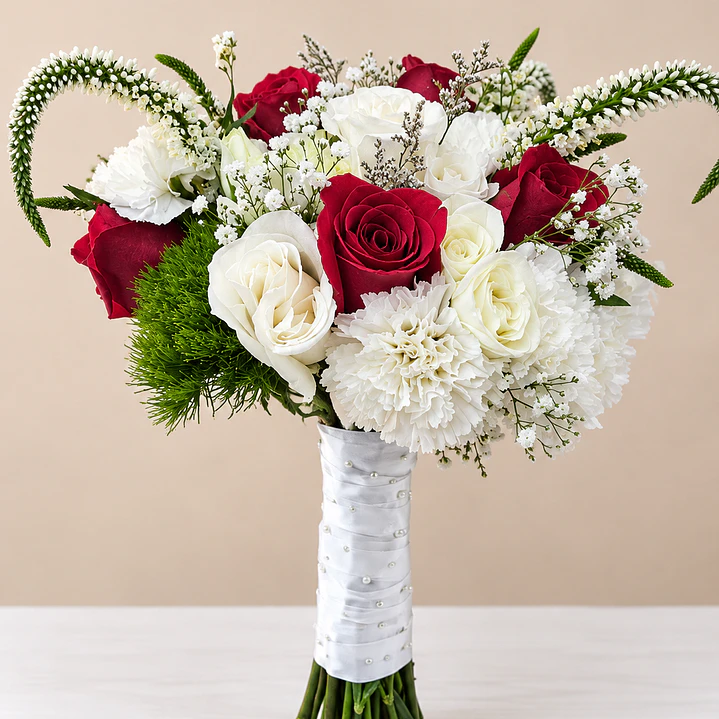 Ramo de Novia Bella y Bestia + Prendedor Floral para Novio  2