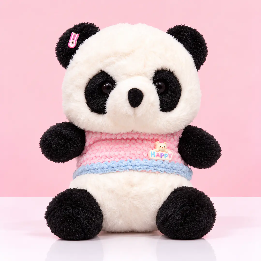 🐼💕 Panda de Peluche con Suéter Rosa – Un Abrazo Lleno de Ternura 1
