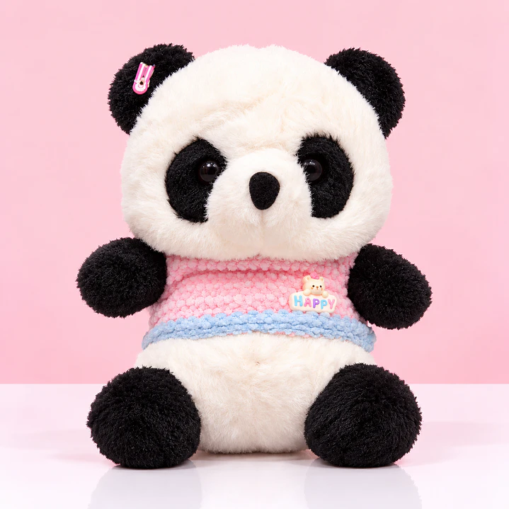🐼💕 Panda de Peluche con Suéter Rosa – Un Abrazo Lleno de Ternura 1