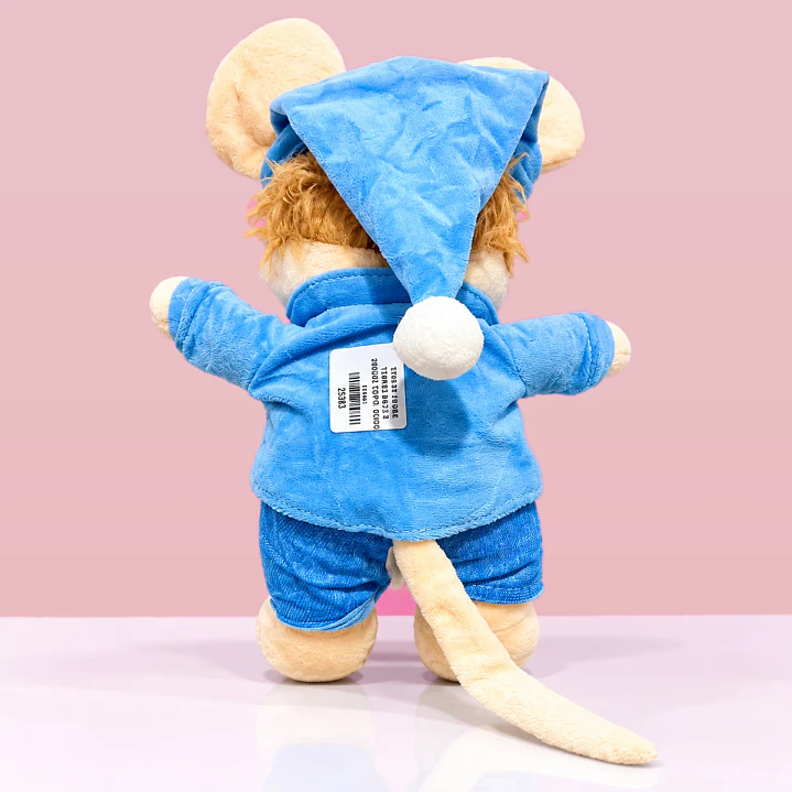 🐭💙 Topo Gigio de Peluche con Pijama Azul – Dulces Sueños y Ternura 2