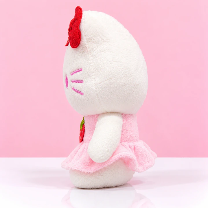 🎀 Hello Kitty de Peluche con Vestido de Fresa 🍓🎀 2