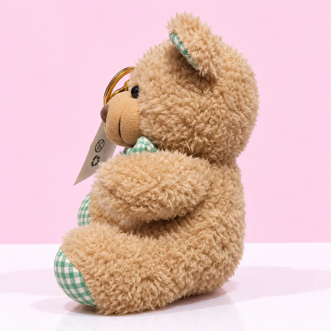 🧸💚 Osito de Peluche Café con Moño Verde – Un Abrazo Lleno de Ternura 2