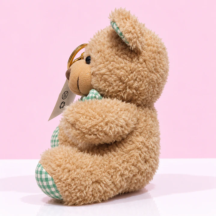 🧸💚 Osito de Peluche Café con Moño Verde – Un Abrazo Lleno de Ternura 2