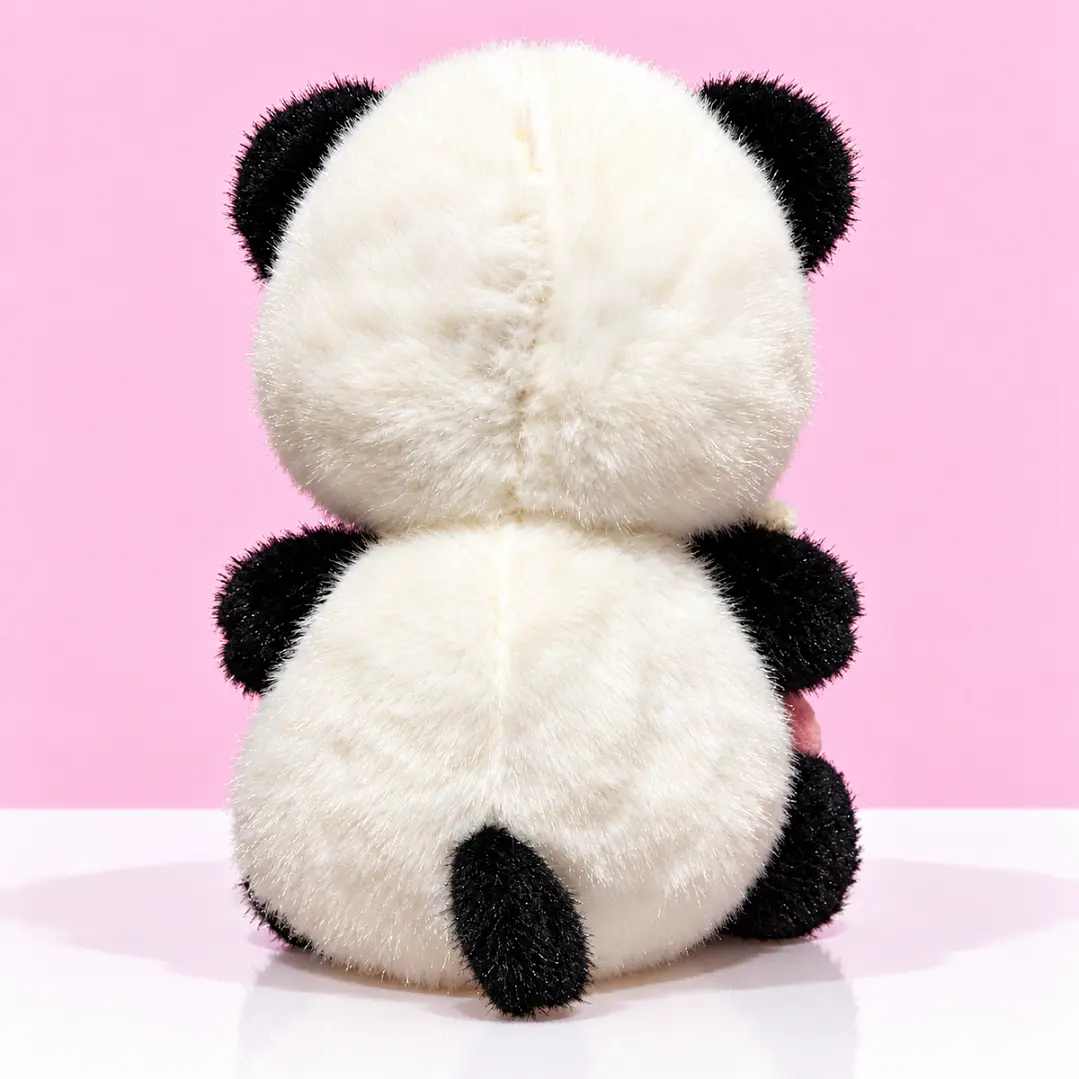 🐼💐 Panda de Peluche con Ramo de Flores Rosadas – Un Abrazo Lleno de Amor 3
